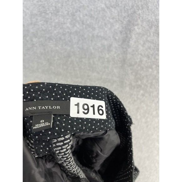 Ann Taylor Women's Pants Micro Black White Polka Dot Size 0 Straight Leg - Picture 4 of 10